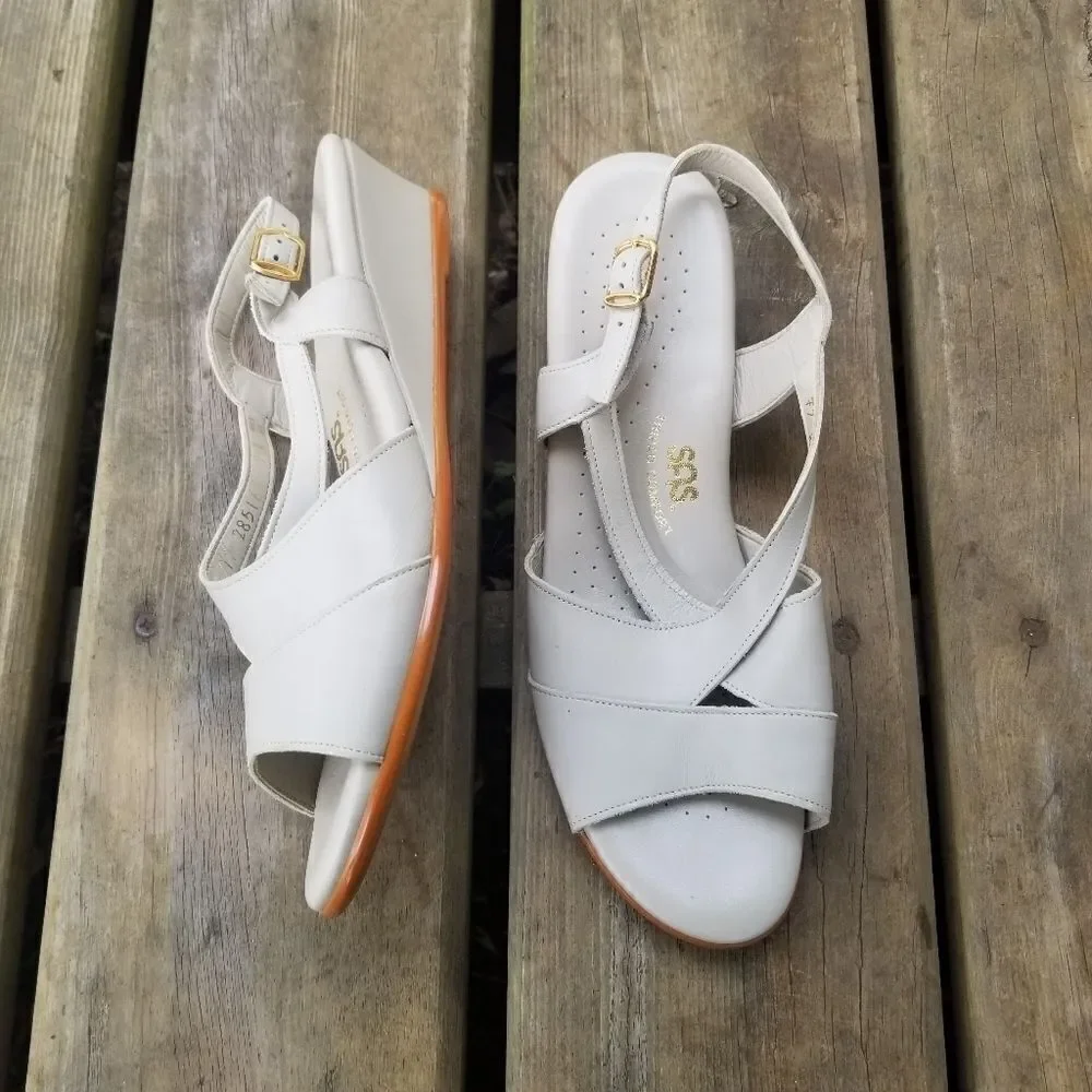 SAS Caress‎ Strappy Adjustable Slingback Sandals Bone 9.5